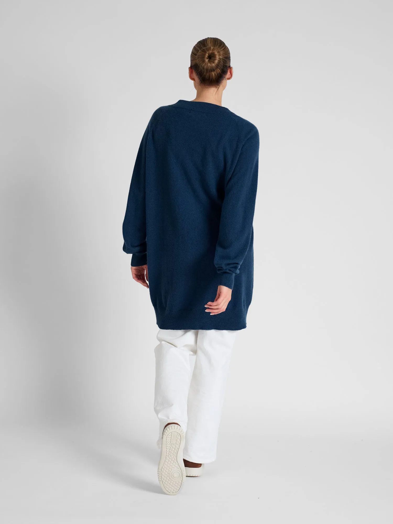 Cashmere cardigan "Lykke" - mountain blue