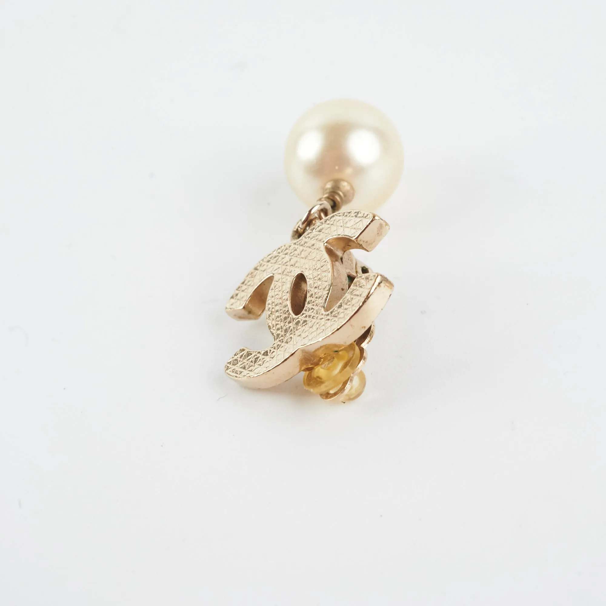 Chanel CC Logo Pearl Drop Earring Costume Jewellery