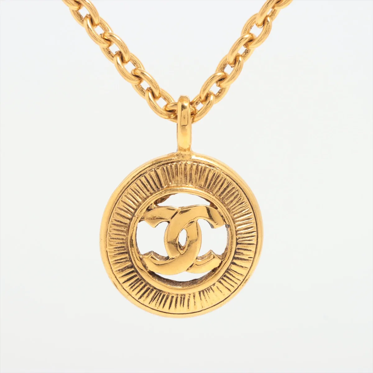 Chanel Circle Coco Logo Gold Necklace Costume Jewellery