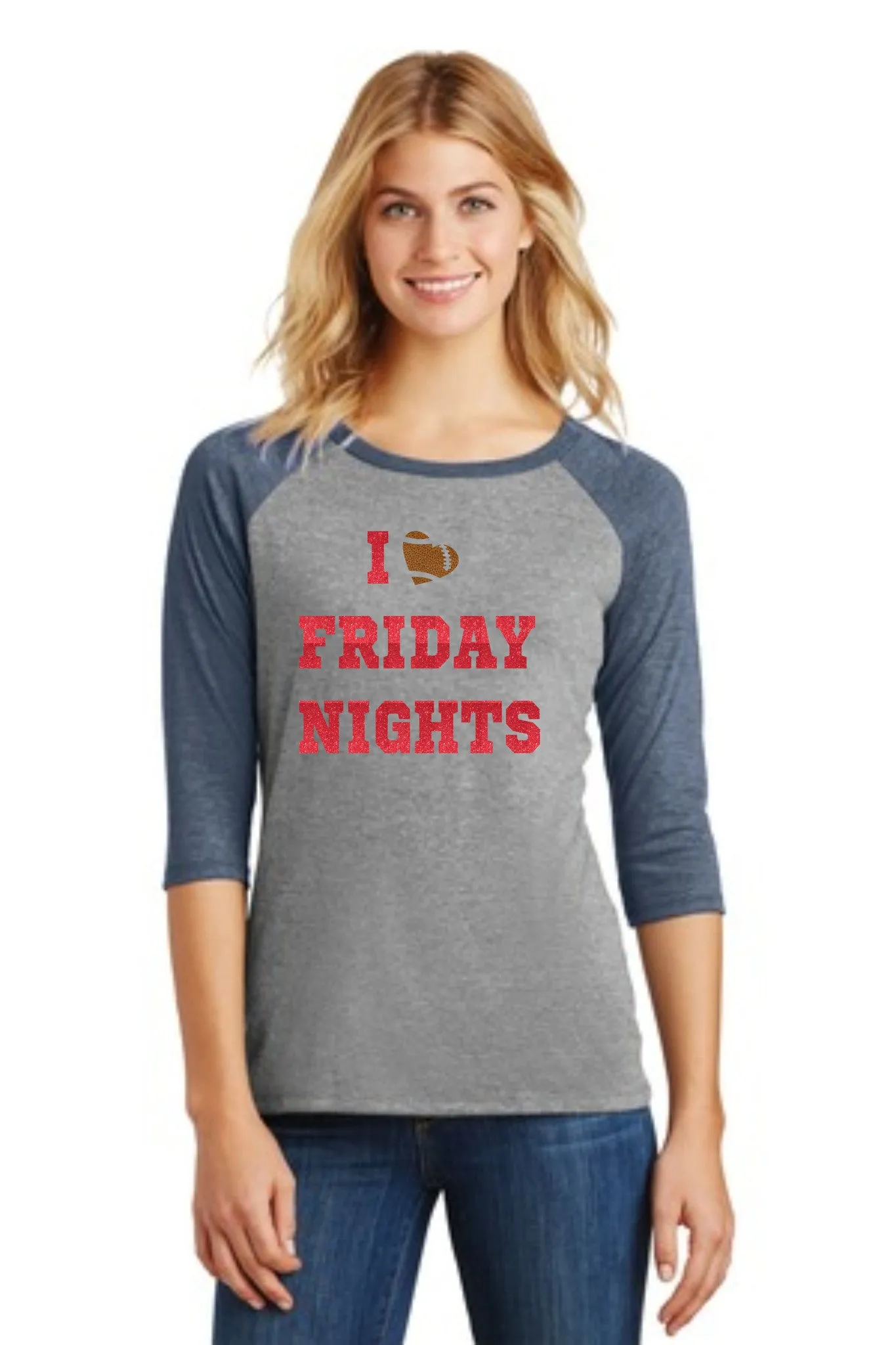 Chap Glitter Friday Nights Raglan with Number on Back