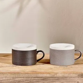 Charcoal & Grey - (Set of 2) Mugs