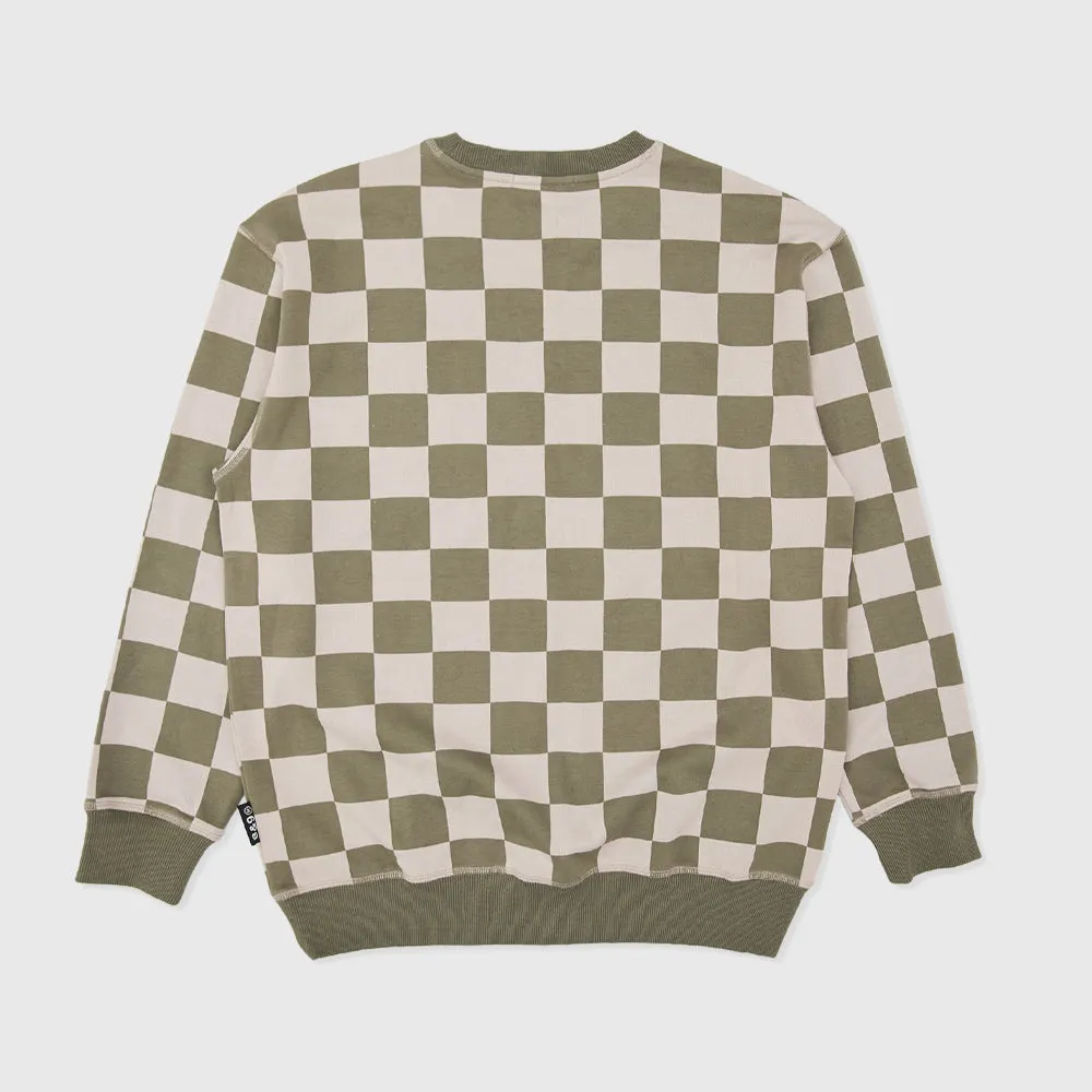 Checks Crewneck Sweatshirt Checkered Cream