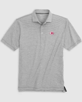 Cincinnati Reds Lyndonn Striped Jersey Performance Polo