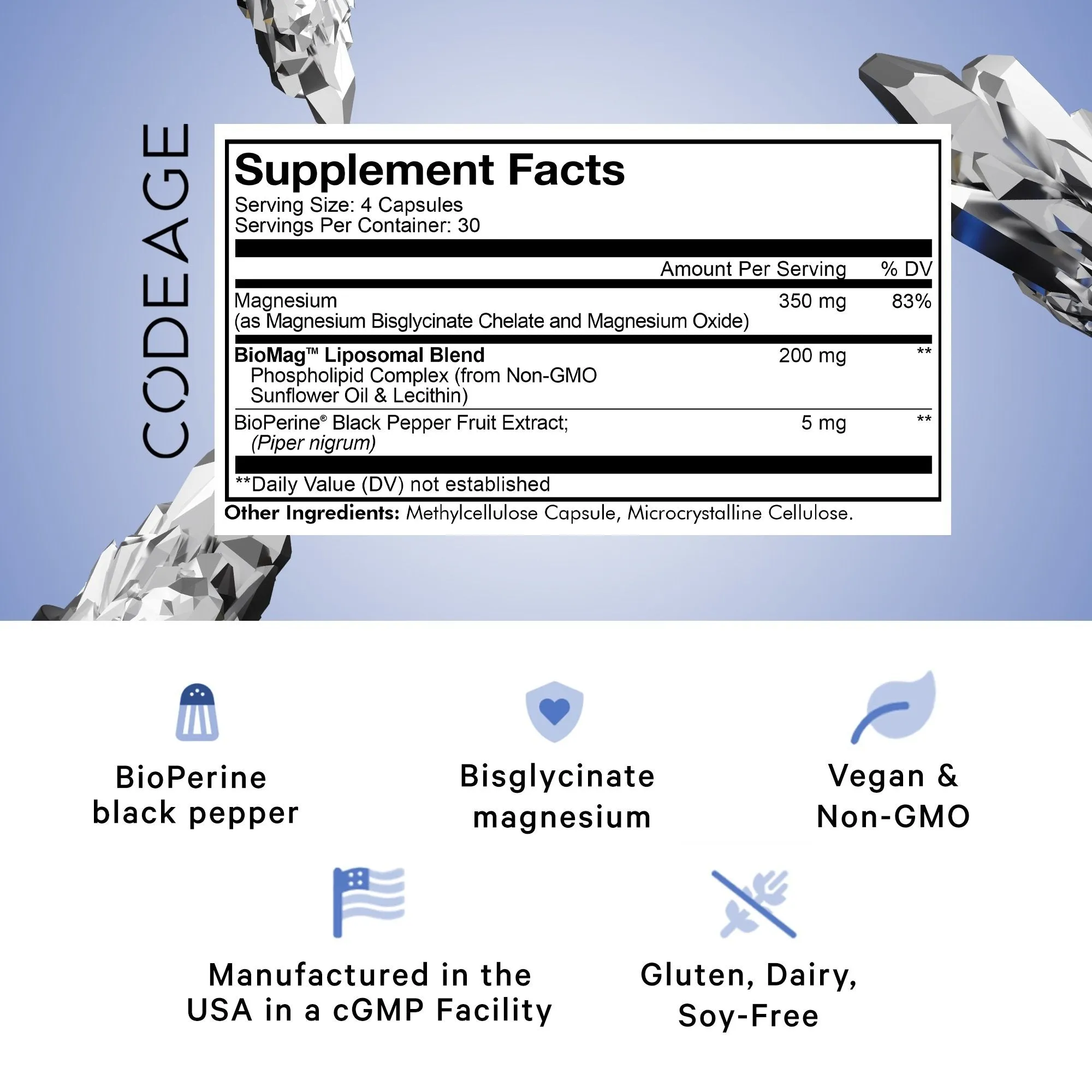 Codeage Liposomal Magnesium Glycinate Supplement