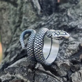 Coiled Snake Sterling Silver Ring