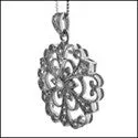 Cubic Zirconia Cz Antique Style Medallion Pendant