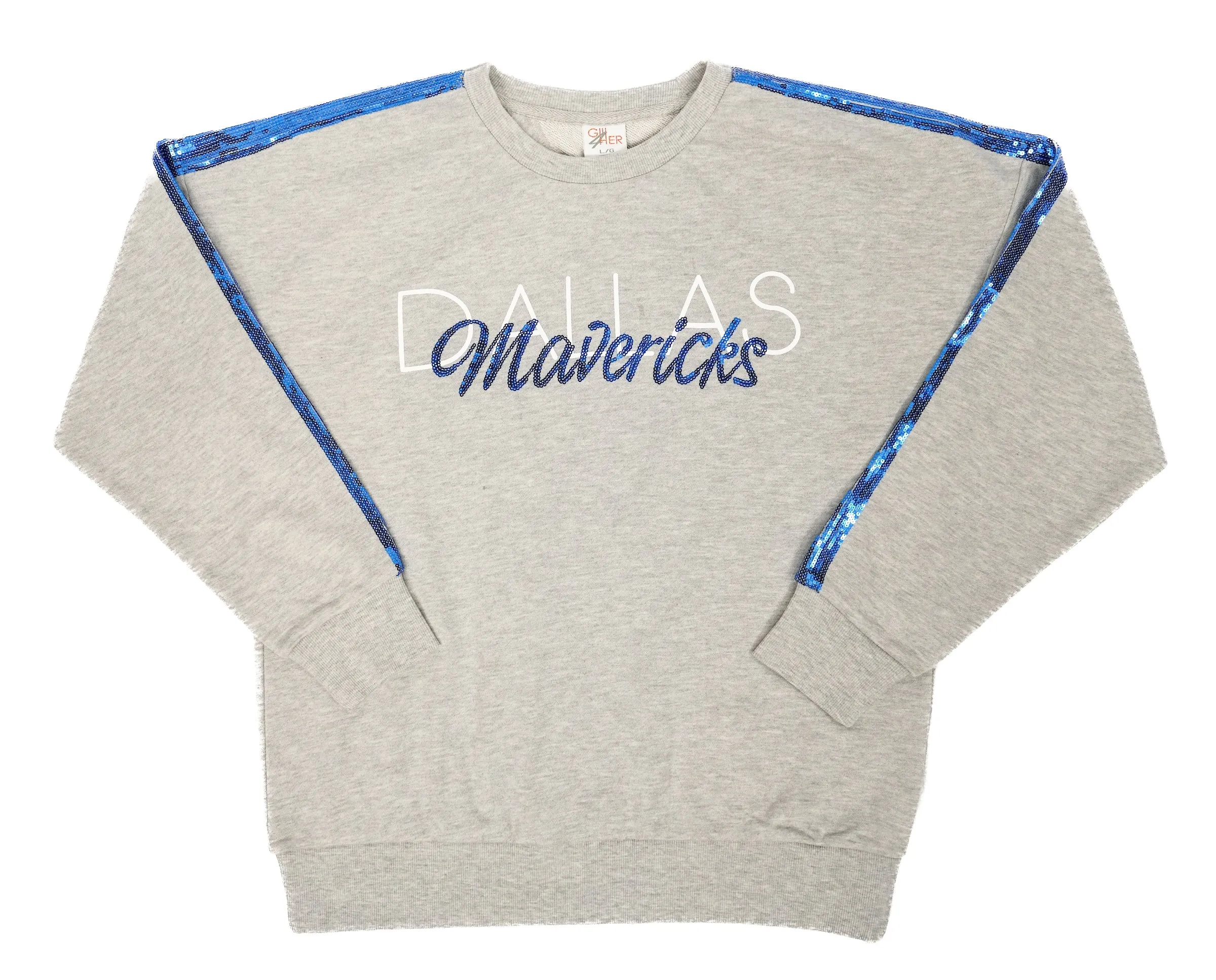 DALLAS MAVERICKS GIII WOMEN'S GREY OPEN-BACK SWEATSHIRT