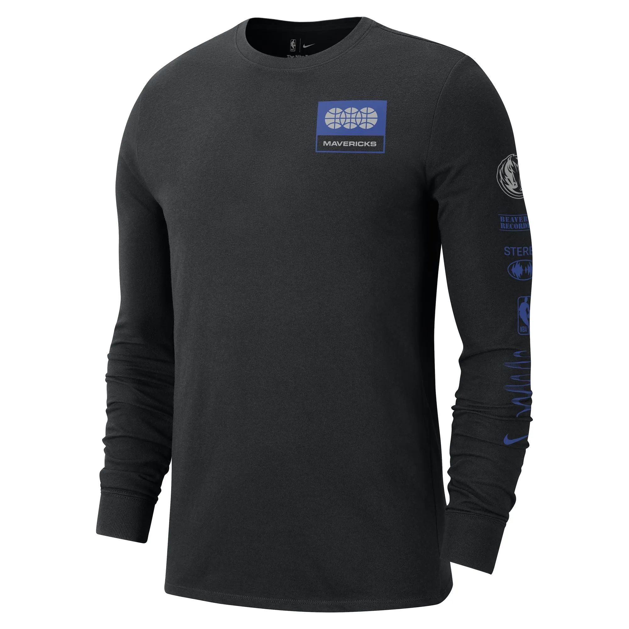 DALLAS MAVERICKS NIKE BLACK BASKETBALL LONG-SLEEVE TEE