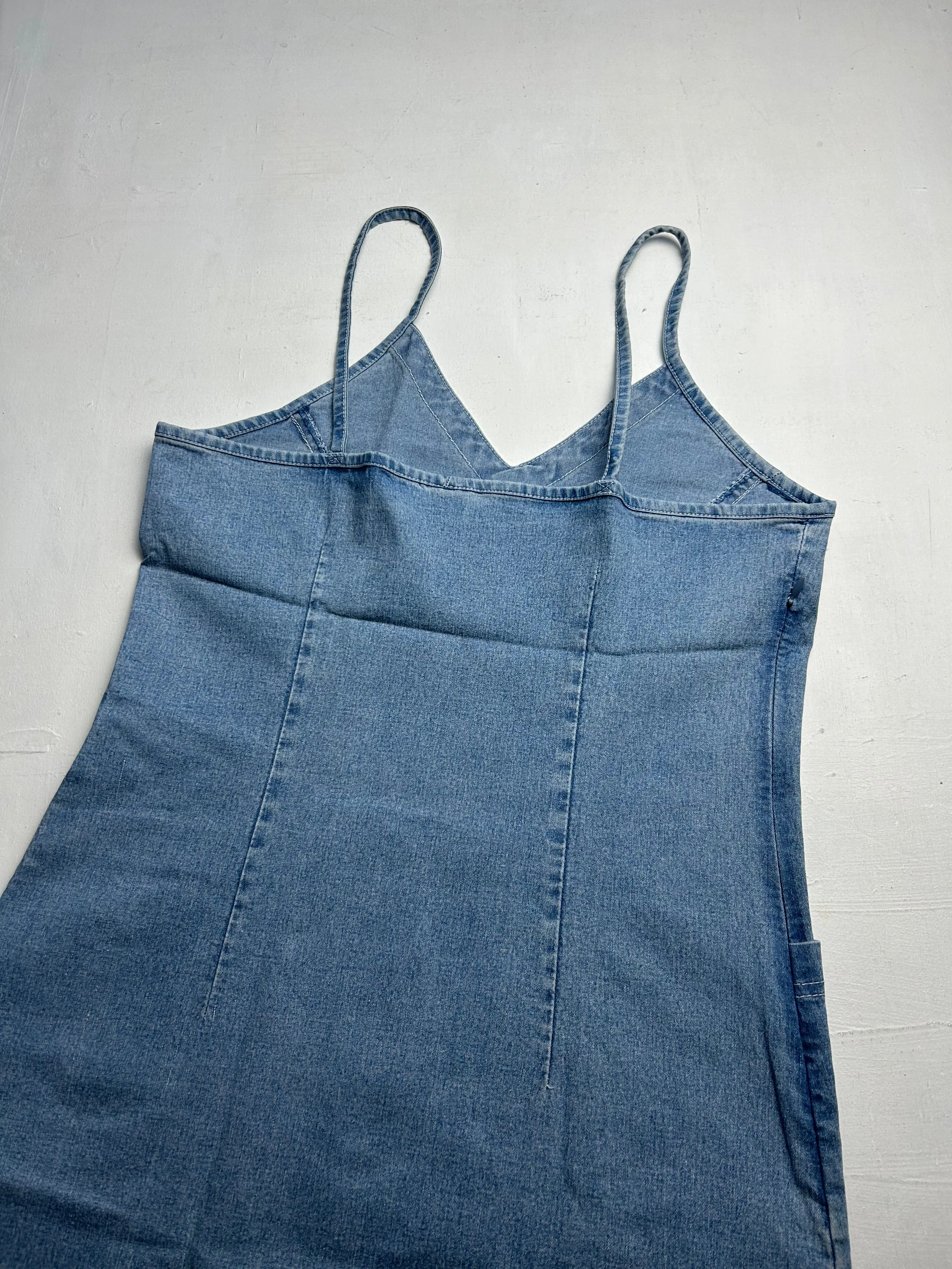 Denim jean blue Y2K vintage mini dress (S/M)