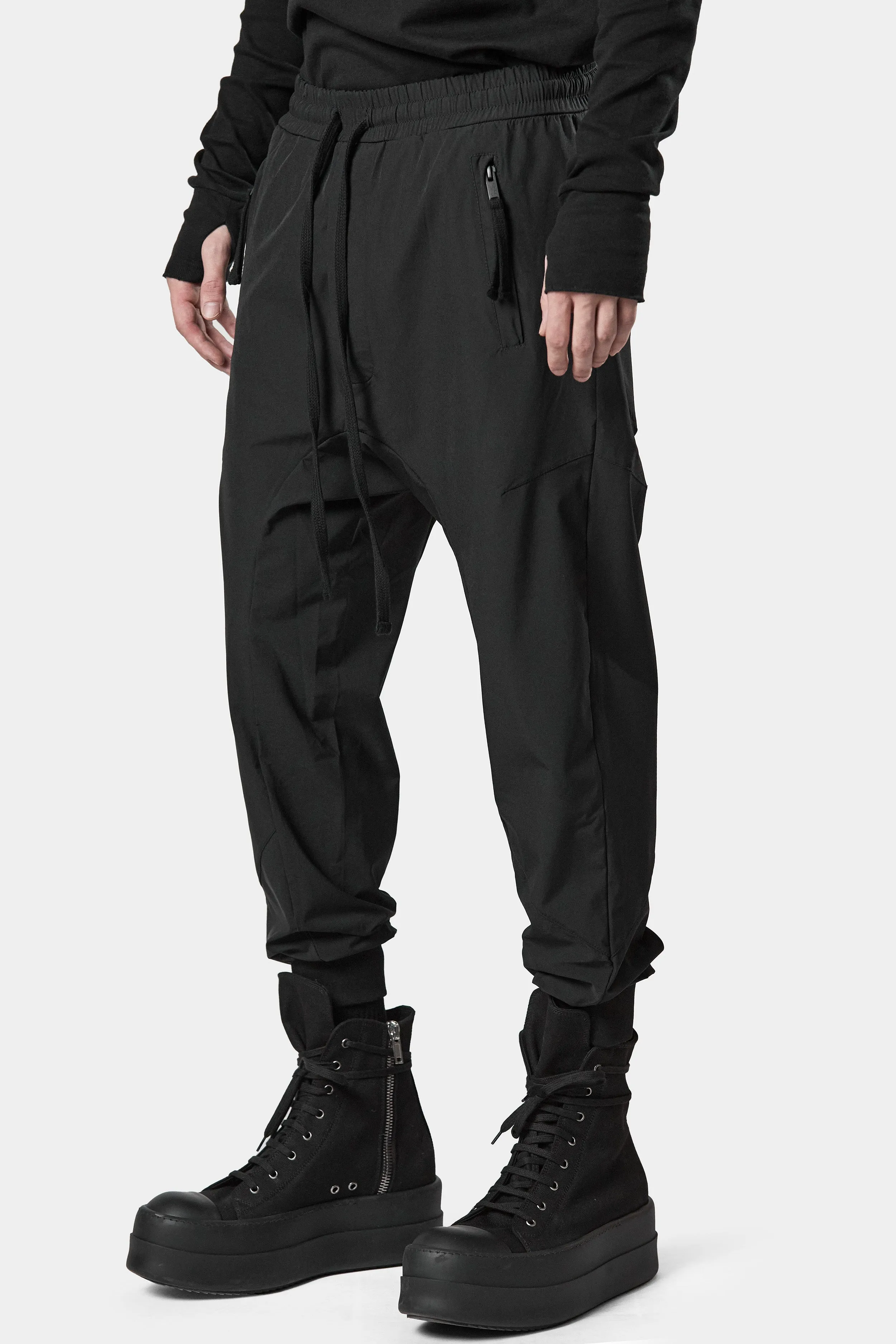 Drop crotch drawstring pants