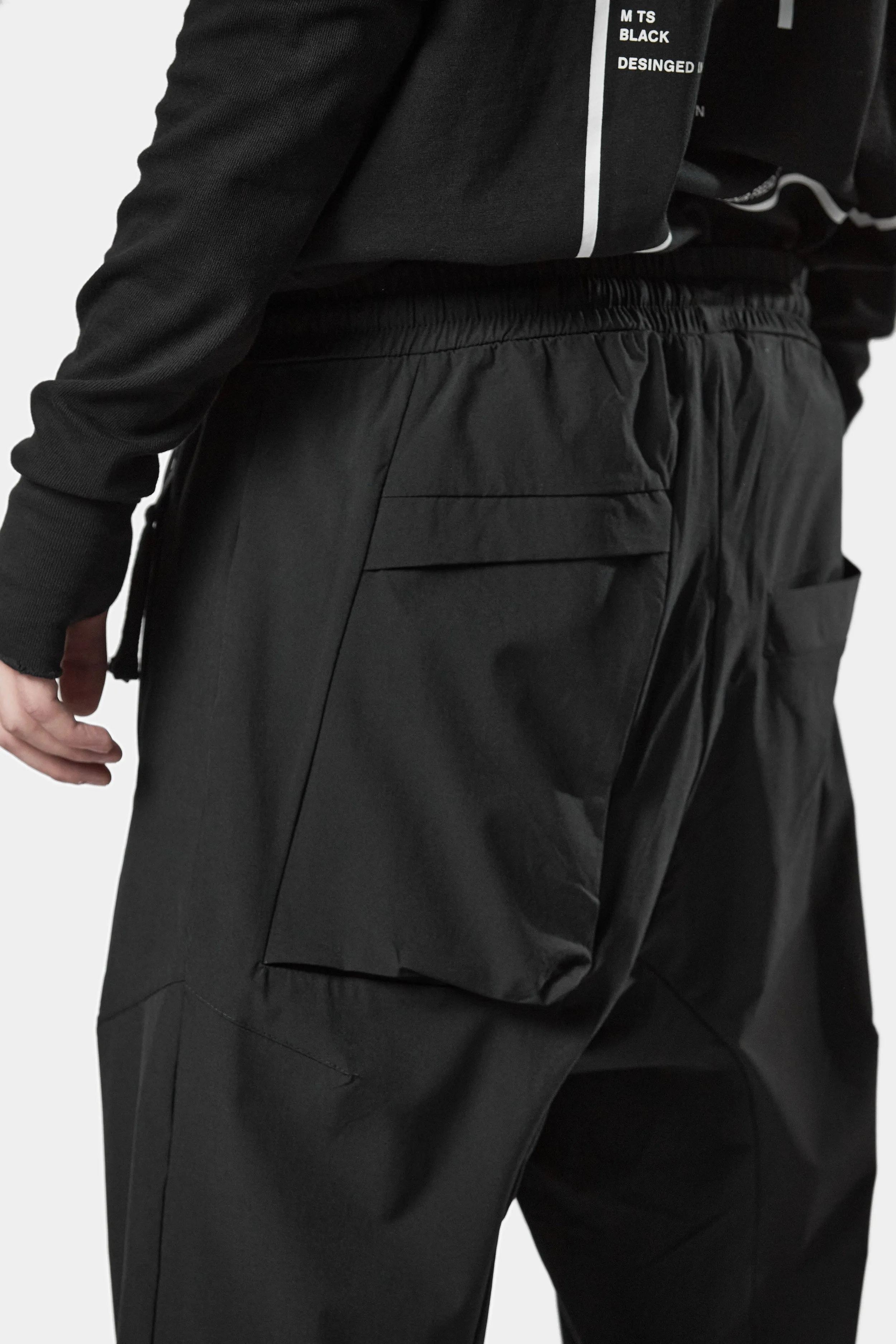 Drop crotch drawstring pants