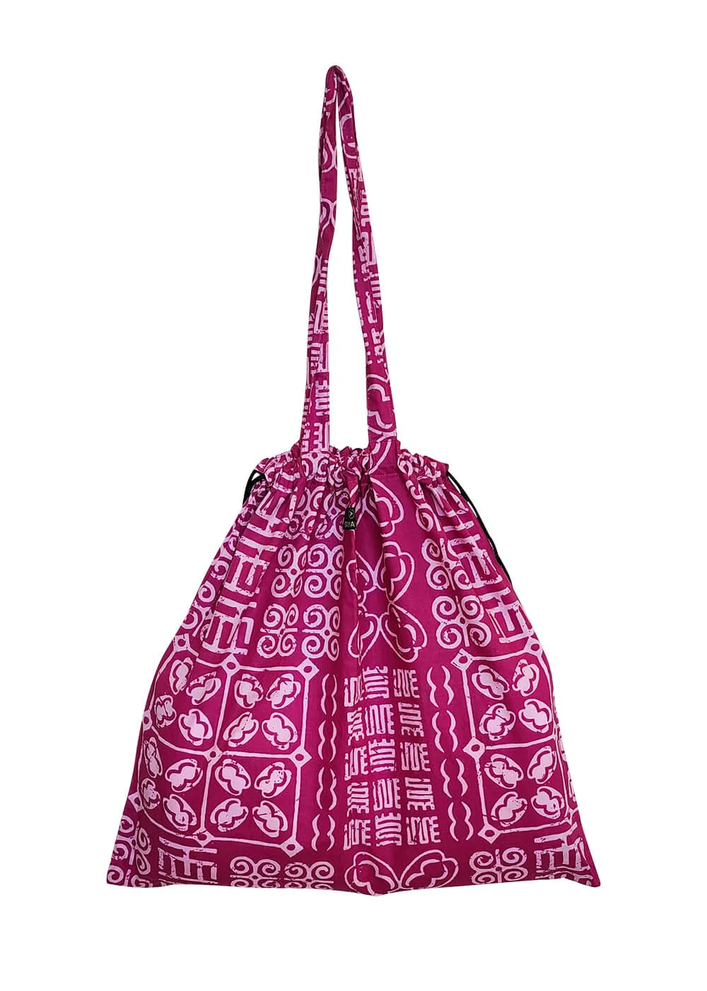 Ebuni African Print Tote (Raspberry Adire)