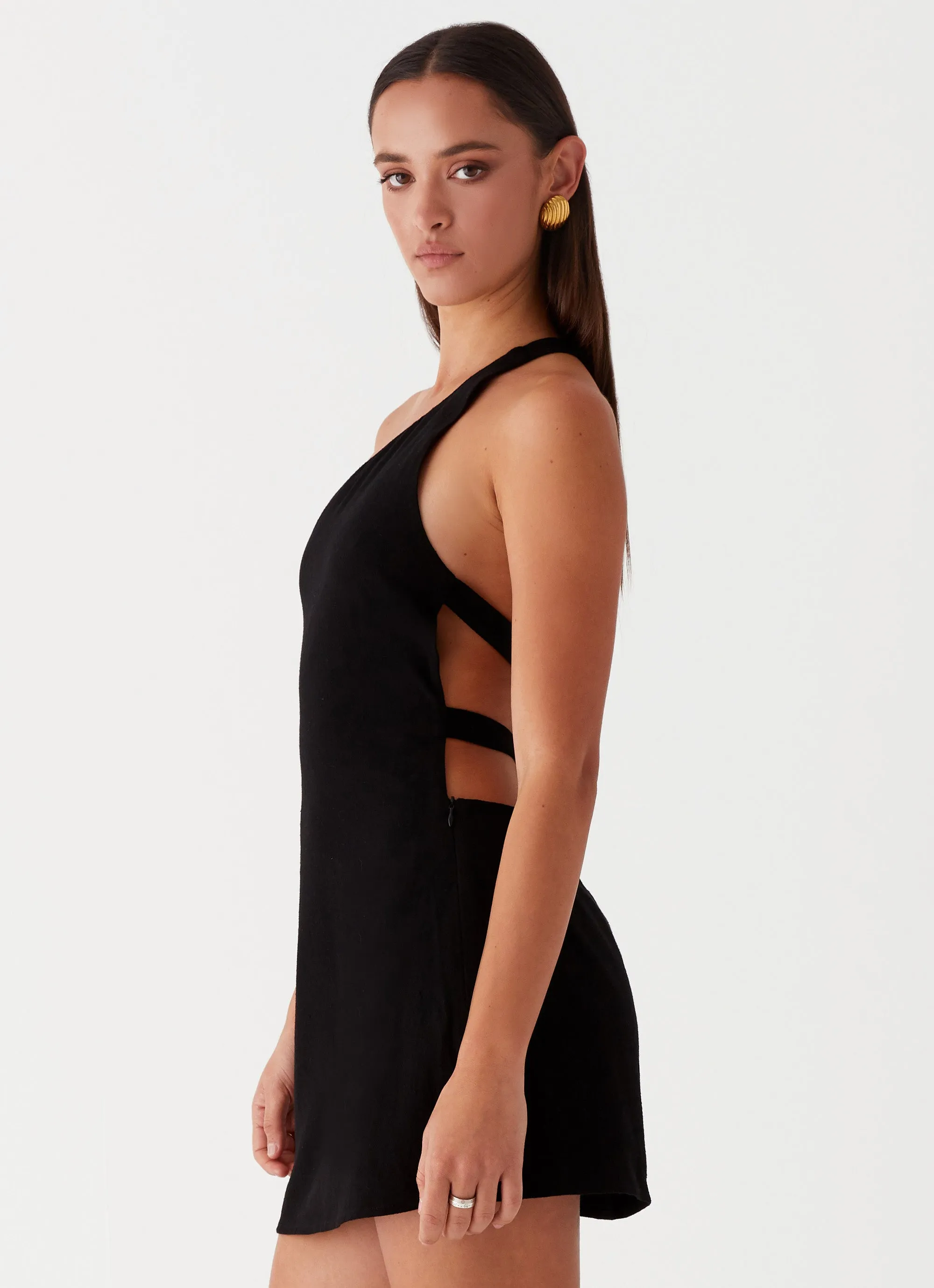 Emilee Tie Back Mini Dress - Black