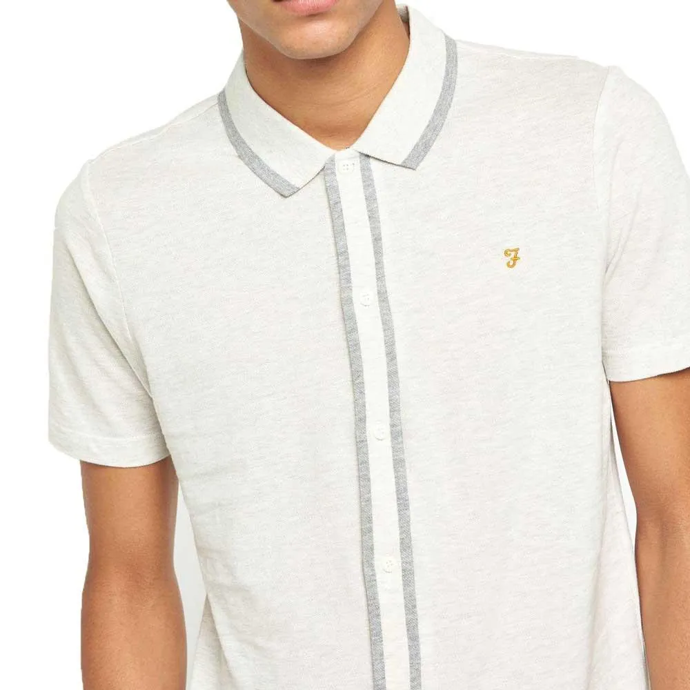 Farah Homerton Pique Polo Shirt - Chalk Marl