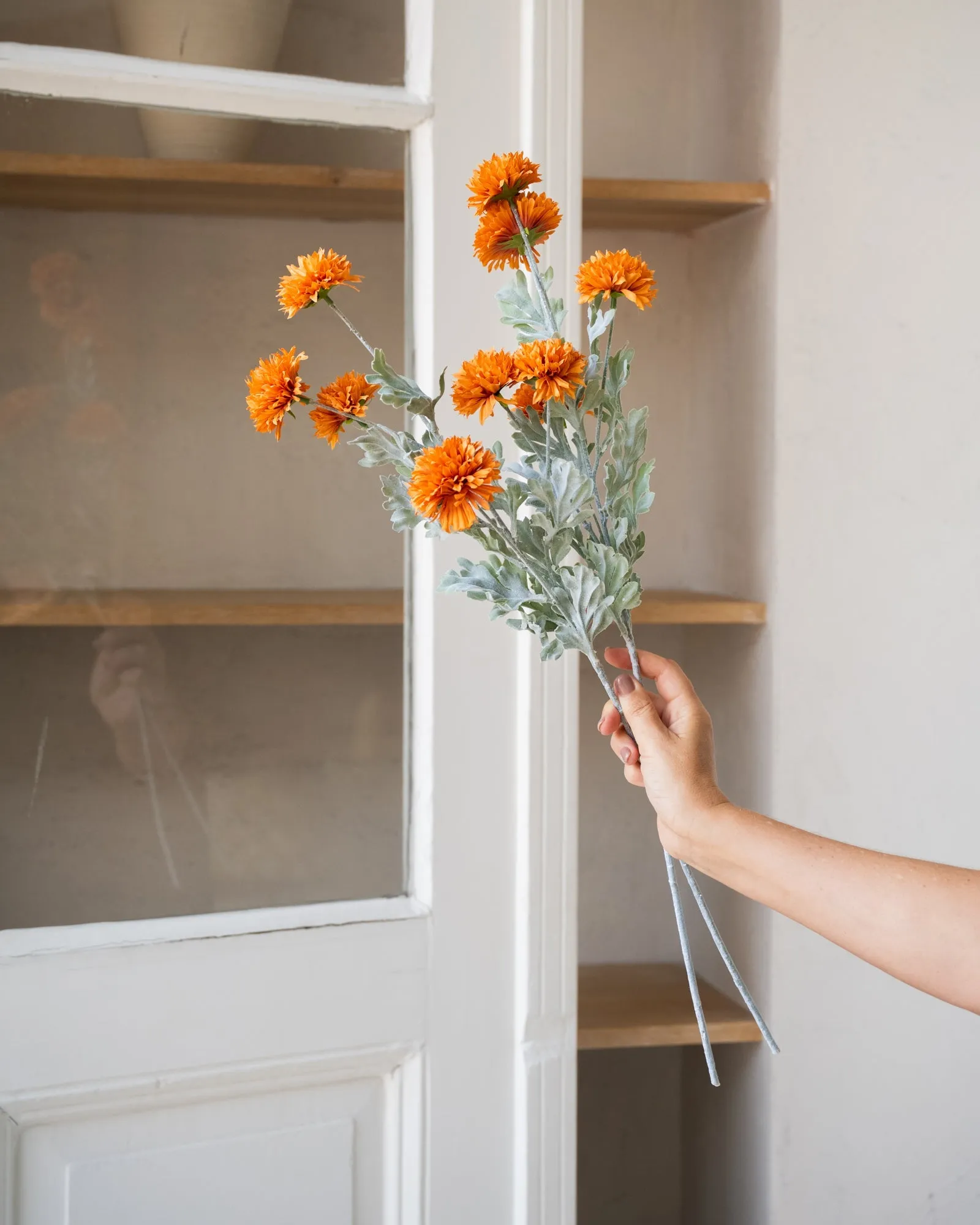 Faux Flower Chrysant Rust