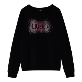 Felpa Liu-Jo Logo Strass Nero