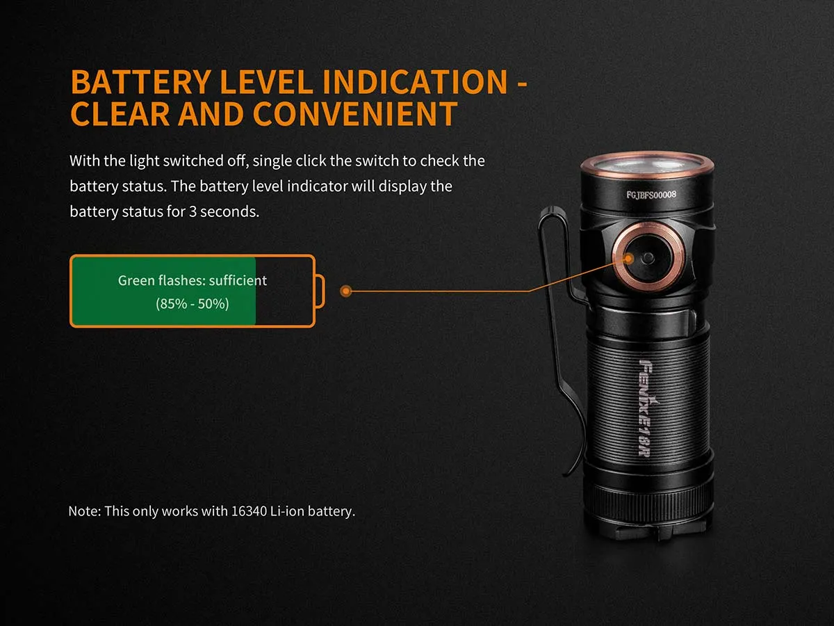 Fenix E18R EDC Rechargeable Flashlight 750 Lumens