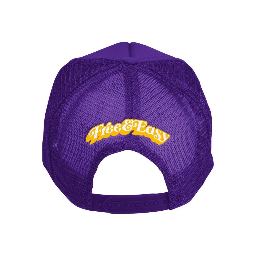 Free and Easy Don't Trip LA Purple and Gold Trucker Hat