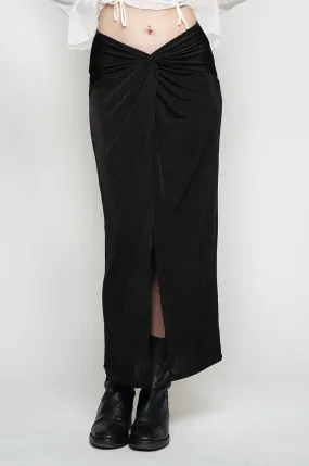 Gaia Front Twist Skirt -Black