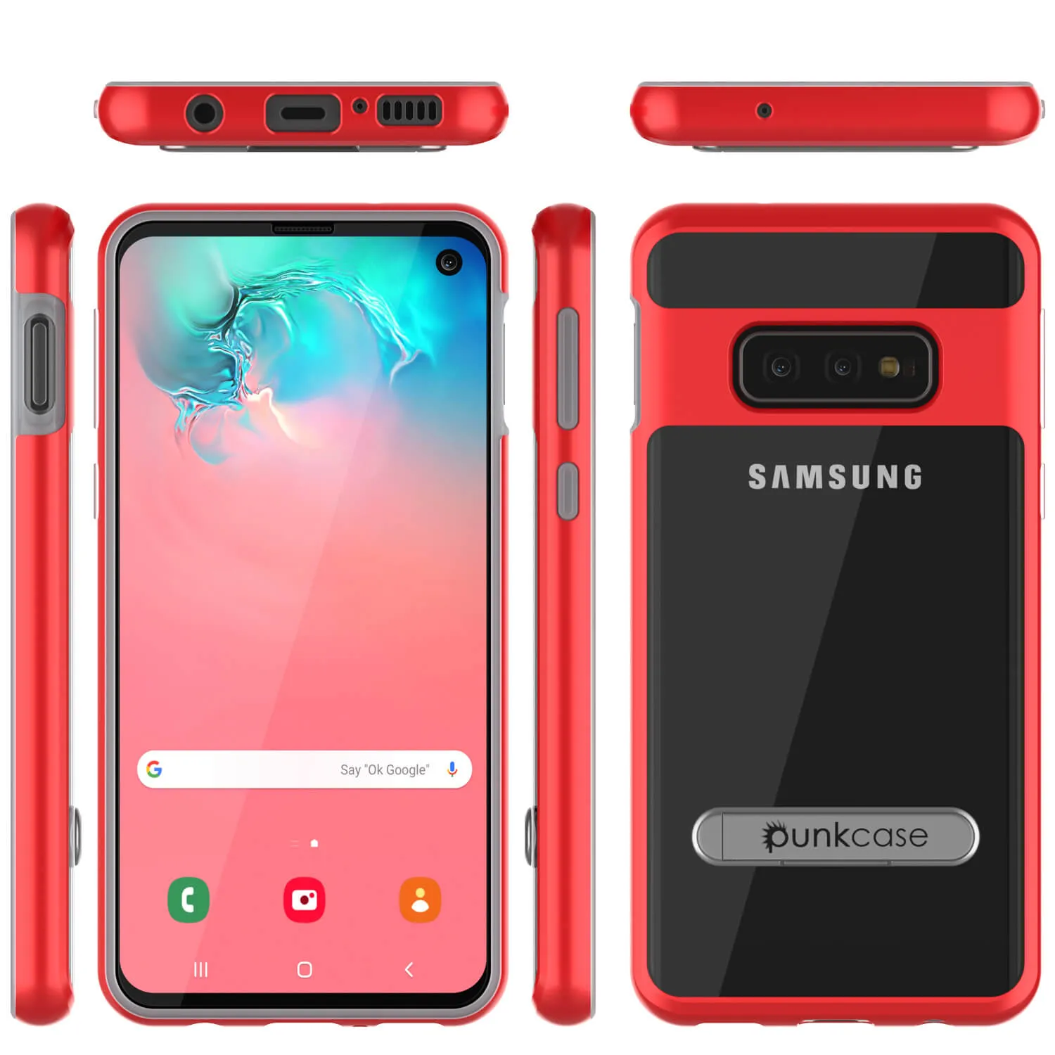 Galaxy S10e Case, PUNKcase [LUCID 3.0 Series] [Slim Fit] Armor Cover w/ Integrated Screen Protector [Red]