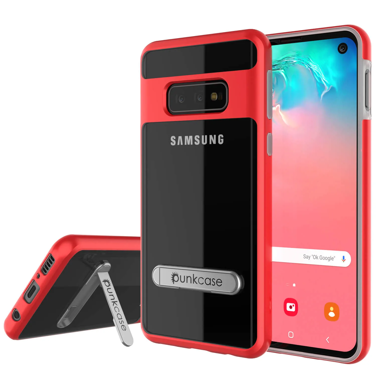 Galaxy S10e Case, PUNKcase [LUCID 3.0 Series] [Slim Fit] Armor Cover w/ Integrated Screen Protector [Red]