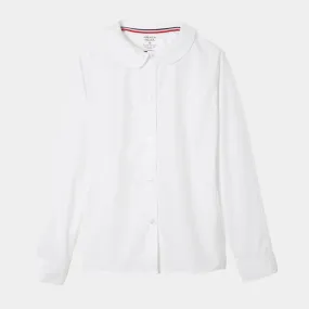 Girls Short Sleeve Modern Peter Pan Collar Blouse