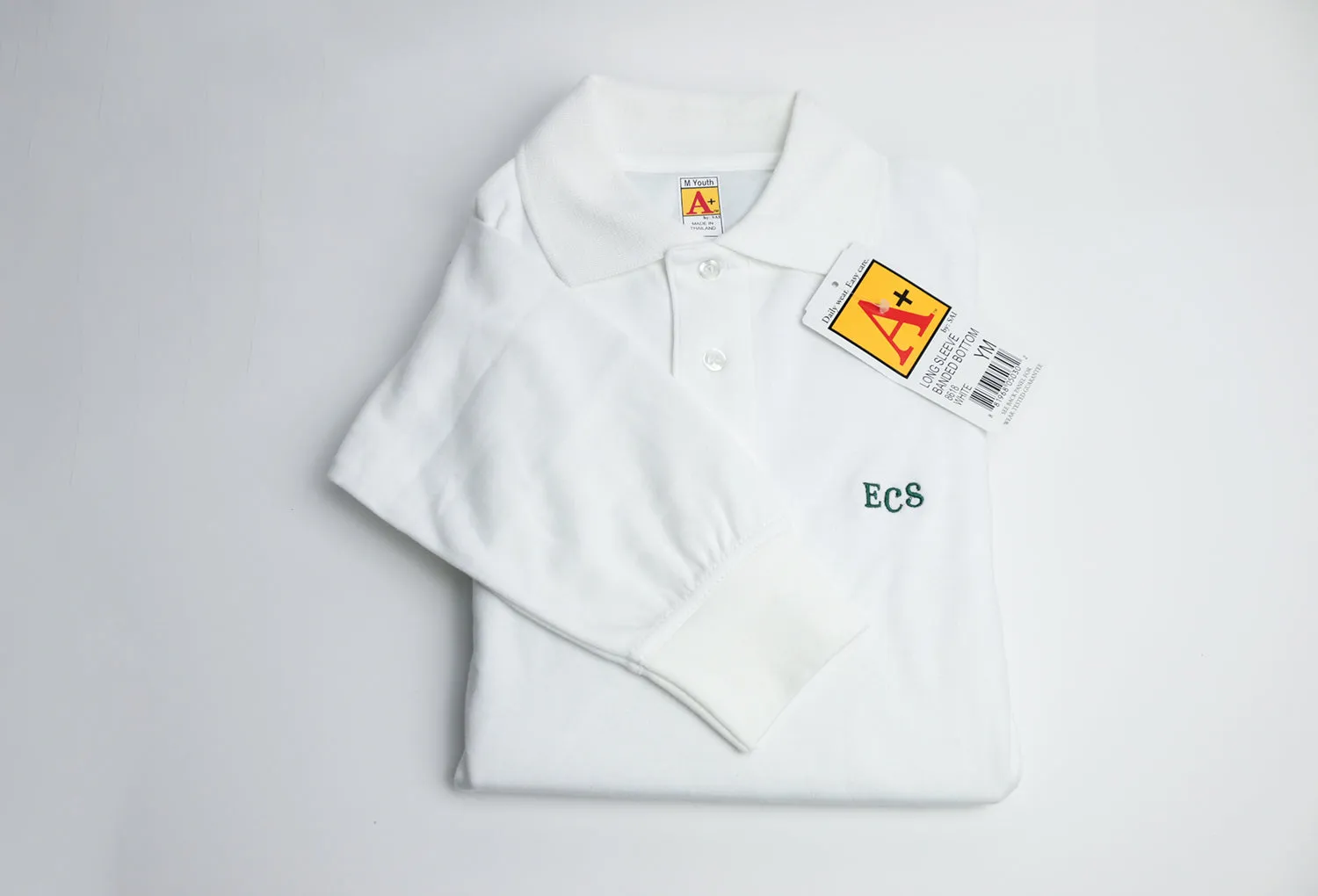 Gr. 6-Gr. 10 Long Sleeve White Polo