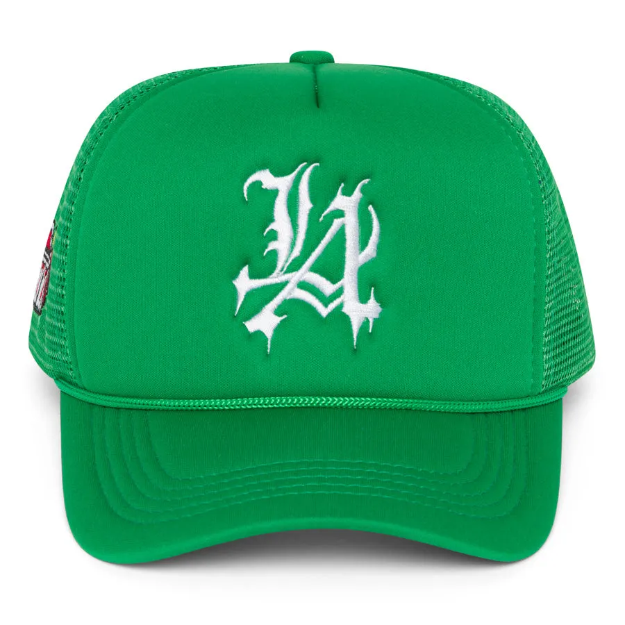 Green "Roll With The Winners" Trucker Hat