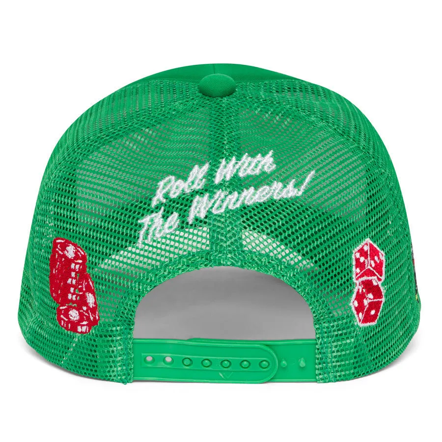 Green "Roll With The Winners" Trucker Hat