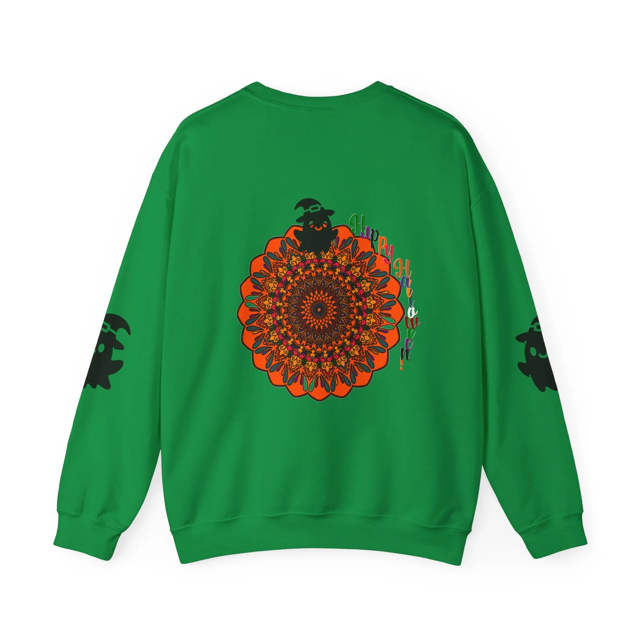 Handmade Mandala Ghost Sweatshirt - Unisex Crewneck Sweatshirt