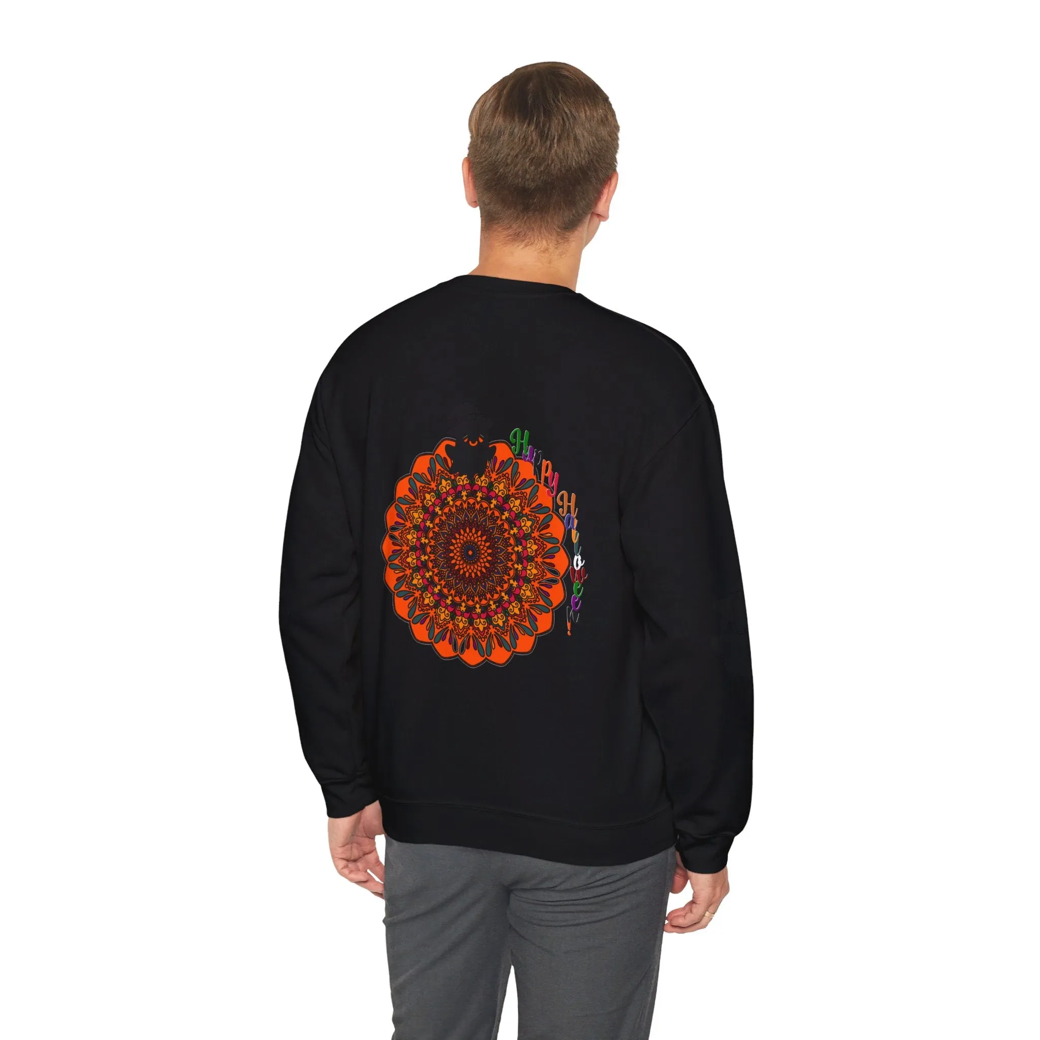 Handmade Mandala Ghost Sweatshirt - Unisex Crewneck Sweatshirt