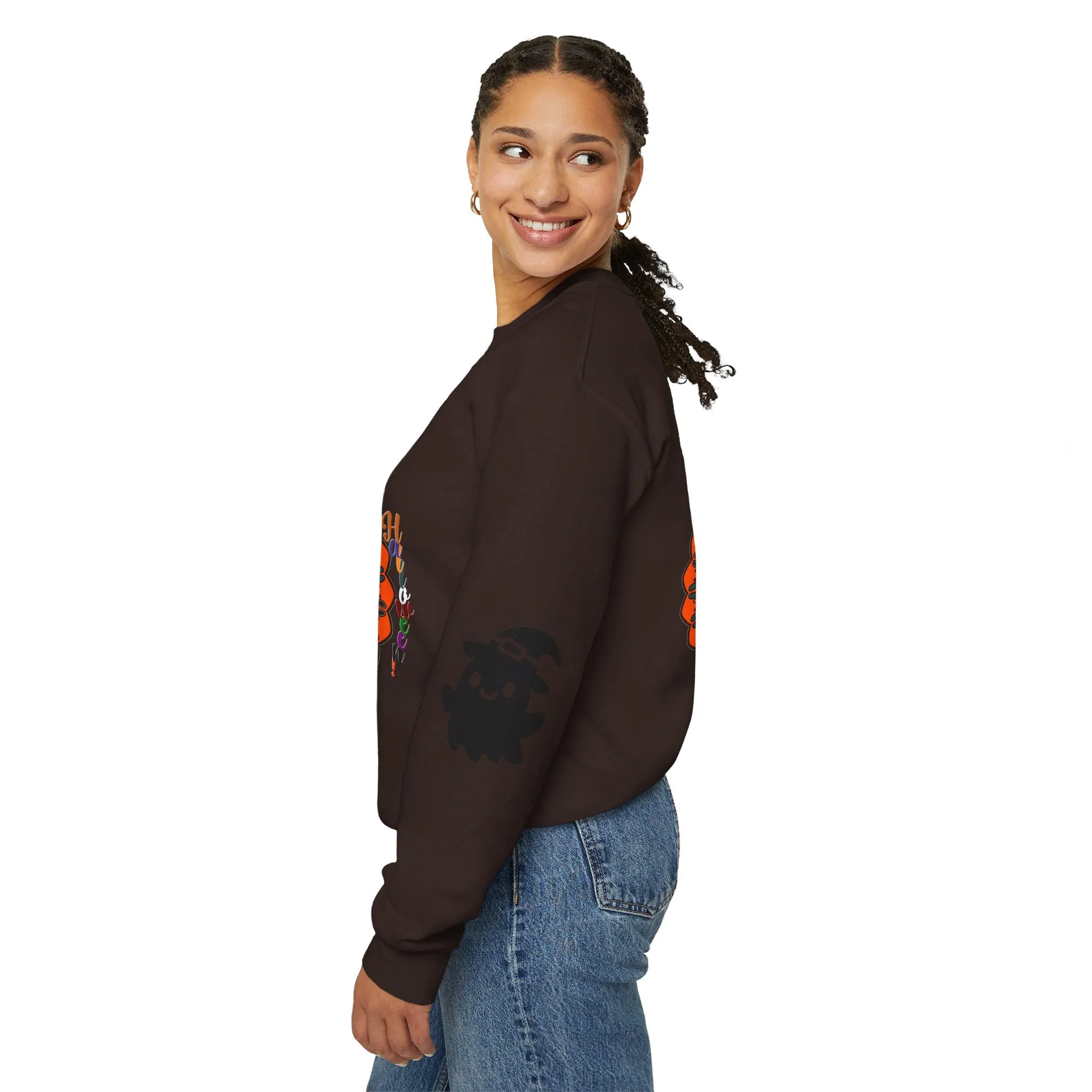 Handmade Mandala Ghost Sweatshirt - Unisex Crewneck Sweatshirt