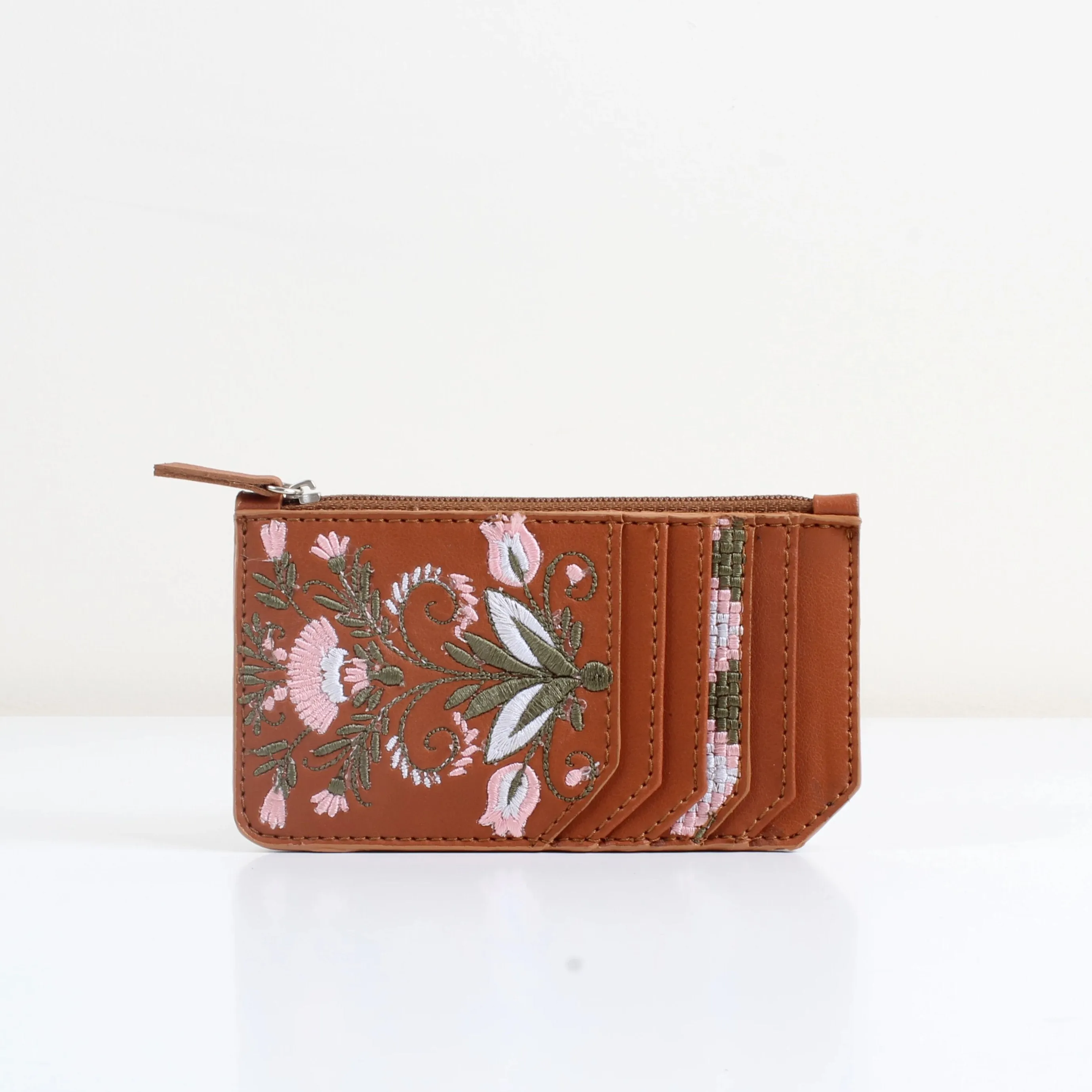 Havane Flowered Card Holder