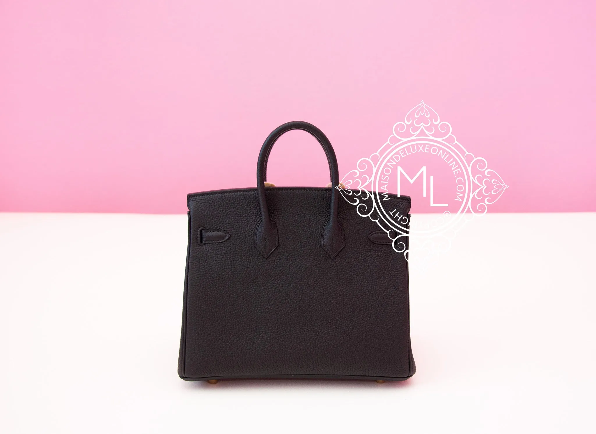 Hermes Black Togo GHW Birkin 25 Handbag