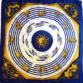 Hermes Silk Scarf Astrologie Dies et Hore Navy Early Issue