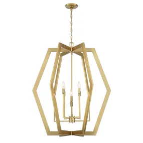 Hex Foyer Chandelier - Brass