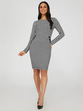 Houndstooth Sheath Dress