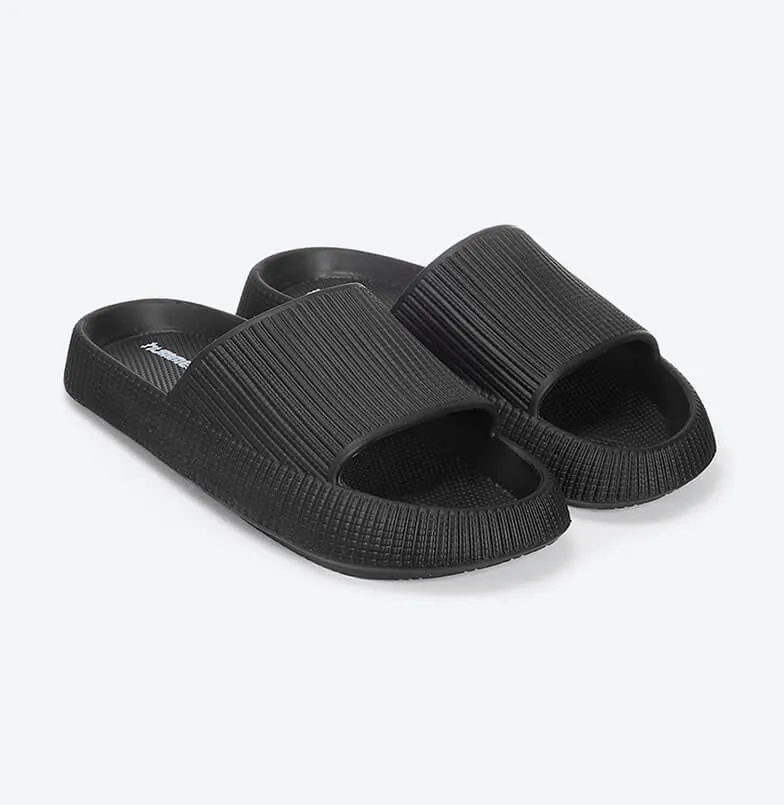 hummel TEXTURE SOFT Men's Classic Ultra Soft Sliders/Slippers with Cushion FootBed for Adult  Comfortable & Light Weight  Stylish & Waterproof & Everyday Flip Flops & Chappals for Gents/Boys