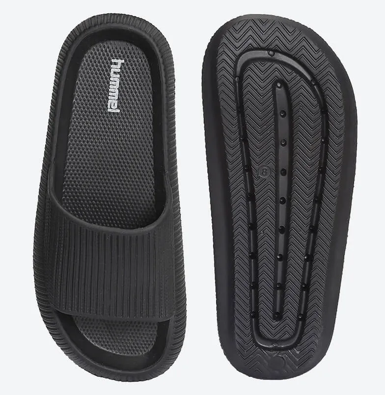 hummel TEXTURE SOFT Men's Classic Ultra Soft Sliders/Slippers with Cushion FootBed for Adult  Comfortable & Light Weight  Stylish & Waterproof & Everyday Flip Flops & Chappals for Gents/Boys