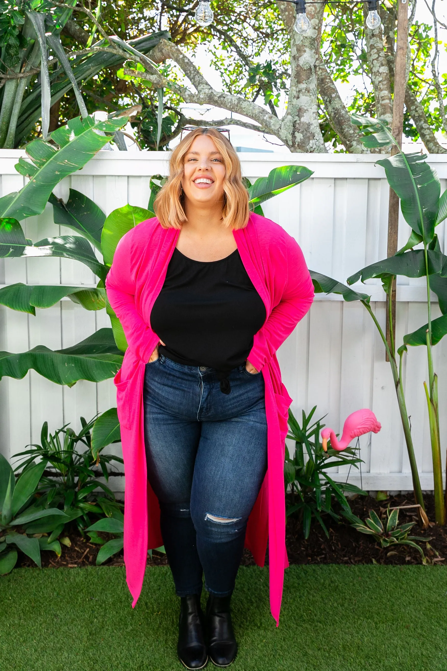 Jane Cardigan in Hot Pink