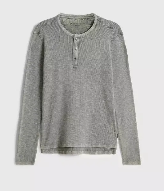 John Varvatos Memphis Waffle Henley, Grey Heather