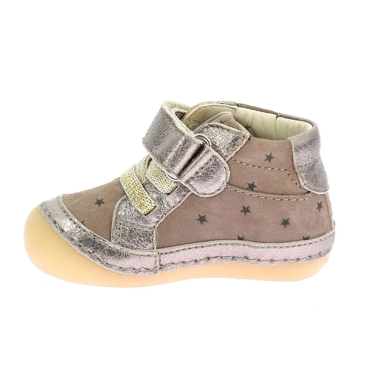 Kickers Sokistic Beige Argent Etoiles