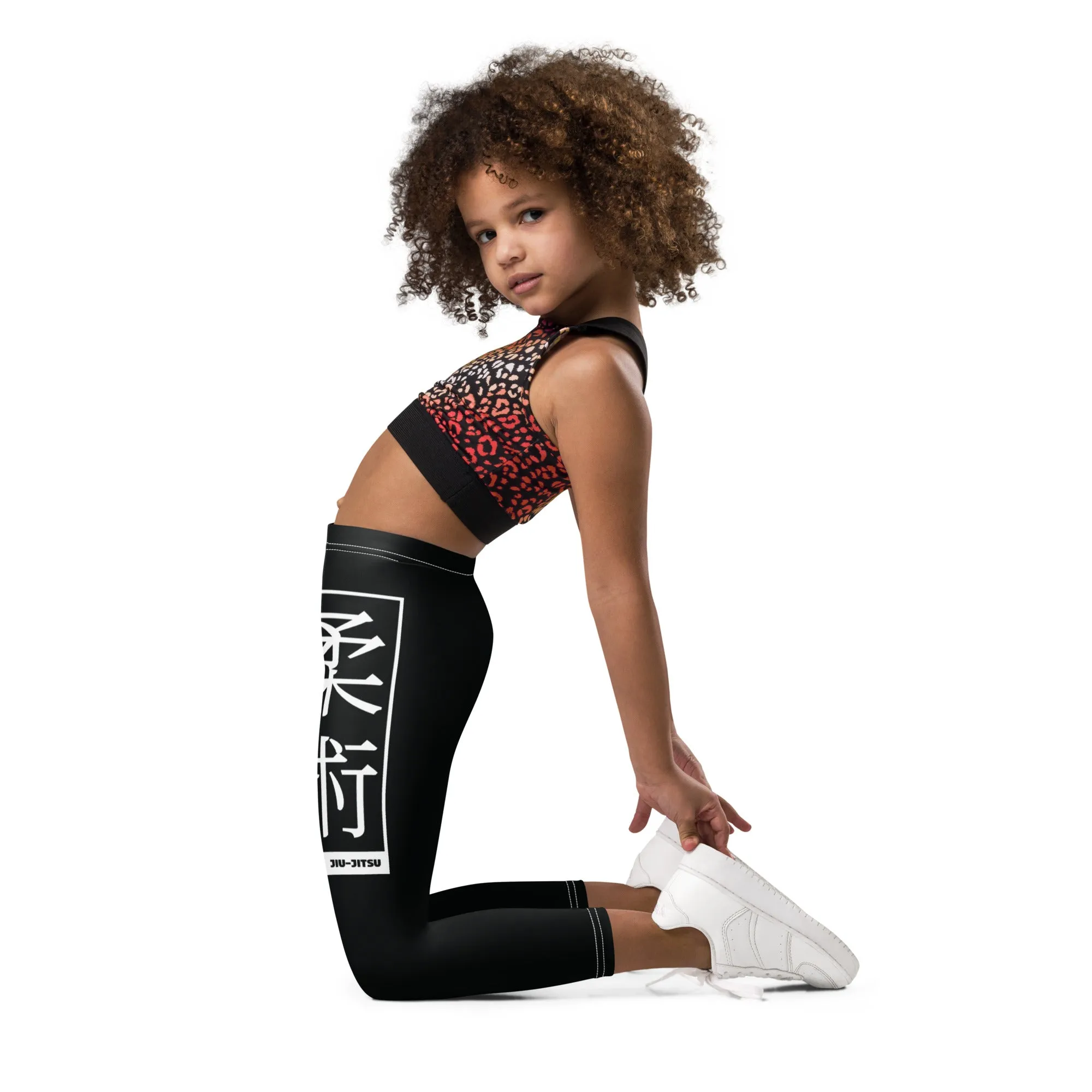 Kids' Girls Yoga Pants Workout Leggings Jiu-Jitsu 015 - Noir