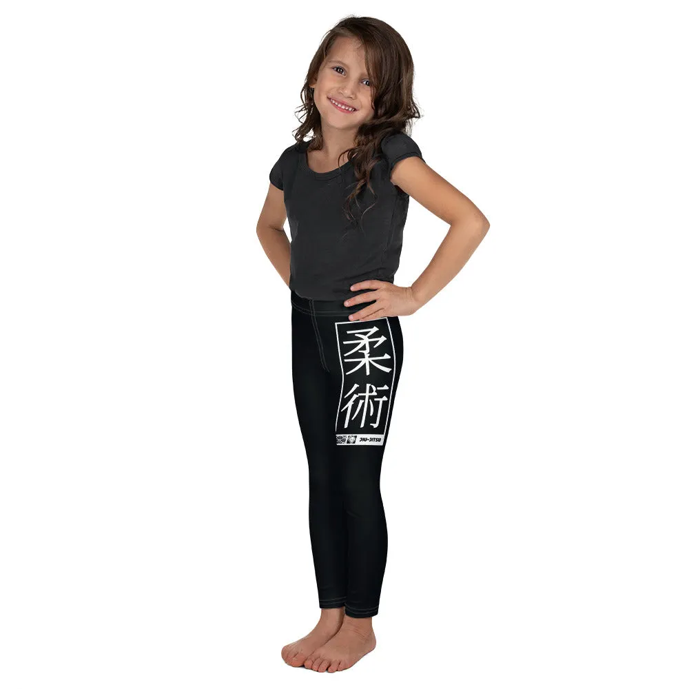 Kids' Girls Yoga Pants Workout Leggings Jiu-Jitsu 015 - Noir