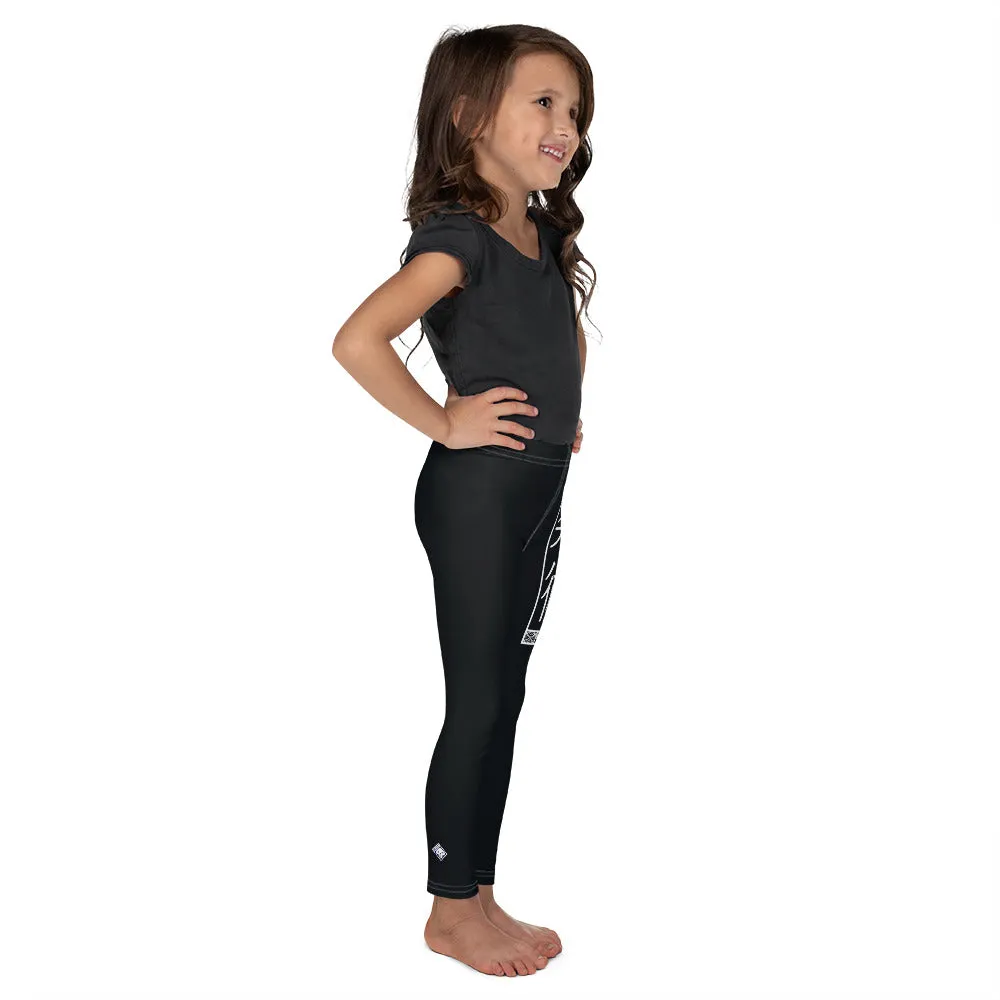 Kids' Girls Yoga Pants Workout Leggings Jiu-Jitsu 015 - Noir