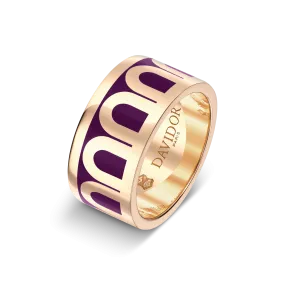 L'Arc de DAVIDOR Ring GM, 18k Rose Gold with Aubergine Lacquered Ceramic