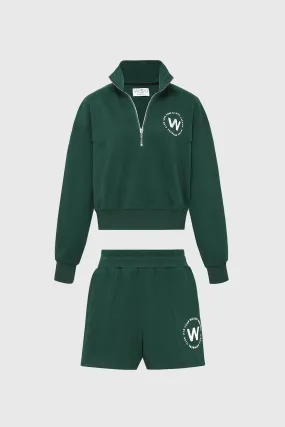 Leisure Half-zip Sweatshirt   High-waist Sweat Short