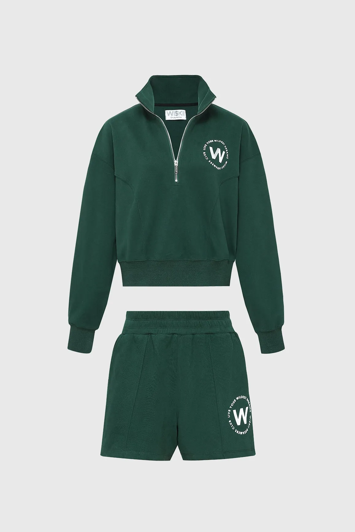 Leisure Half-zip Sweatshirt   High-waist Sweat Short