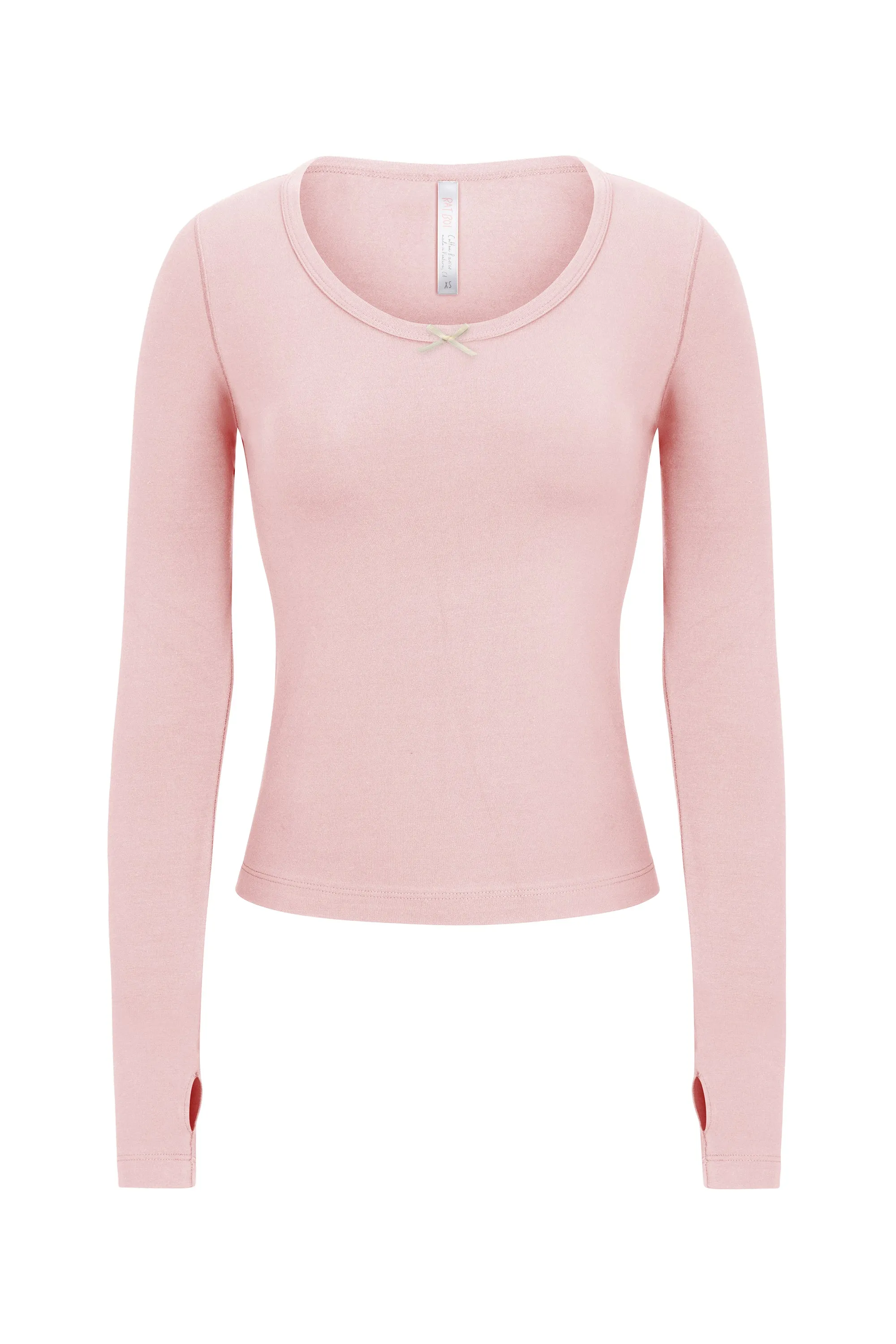 LONG SLEEVE LOUNGE TOP IN BABY PINK