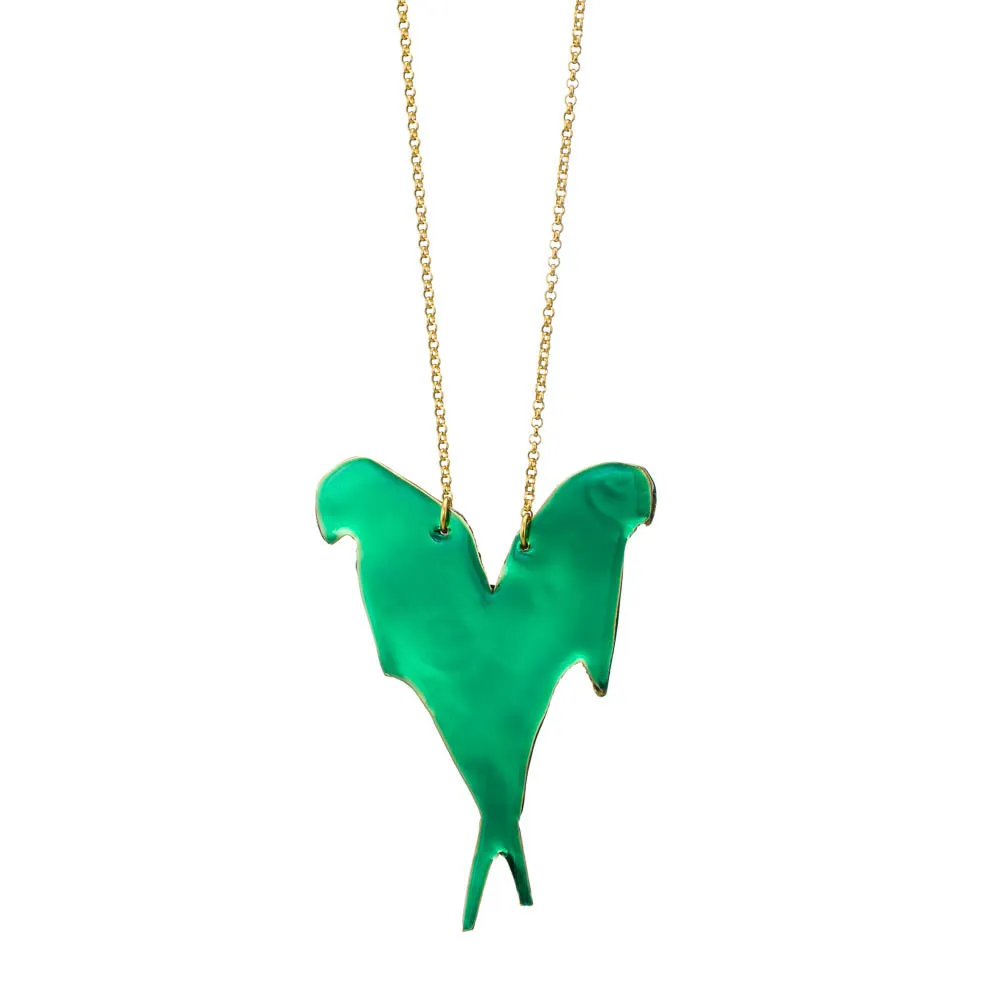 Love birds in detail – chain necklace with enamel